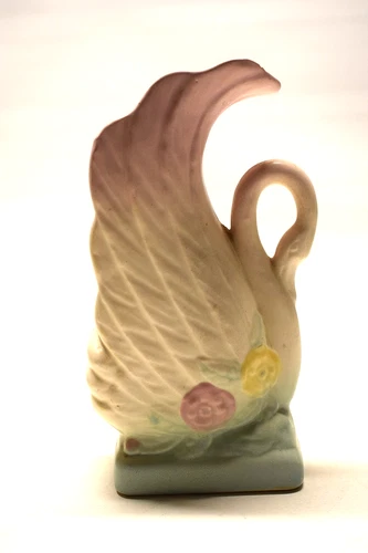 Vintage Authentic Hull Pottery Swan Vase USA 118-6 1/2