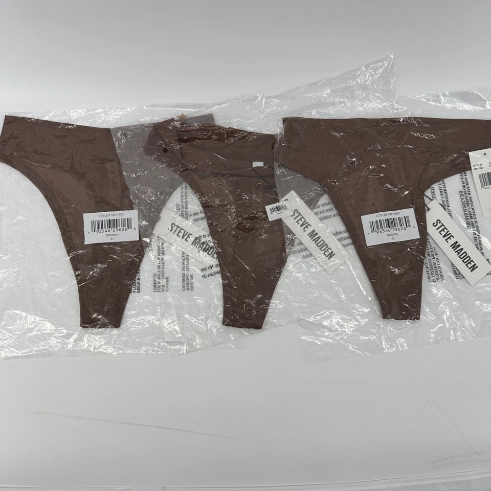 Roupa íntima feminina Steve Madden tanga de malha marrom - Tamanho pequeno - Quantidade 3 - Imagem 2 de 3
