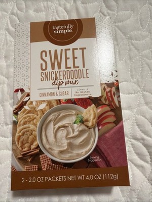 Tastefully Simple Sweet SnickerDoodle Dip Mix New Box 2 Packets