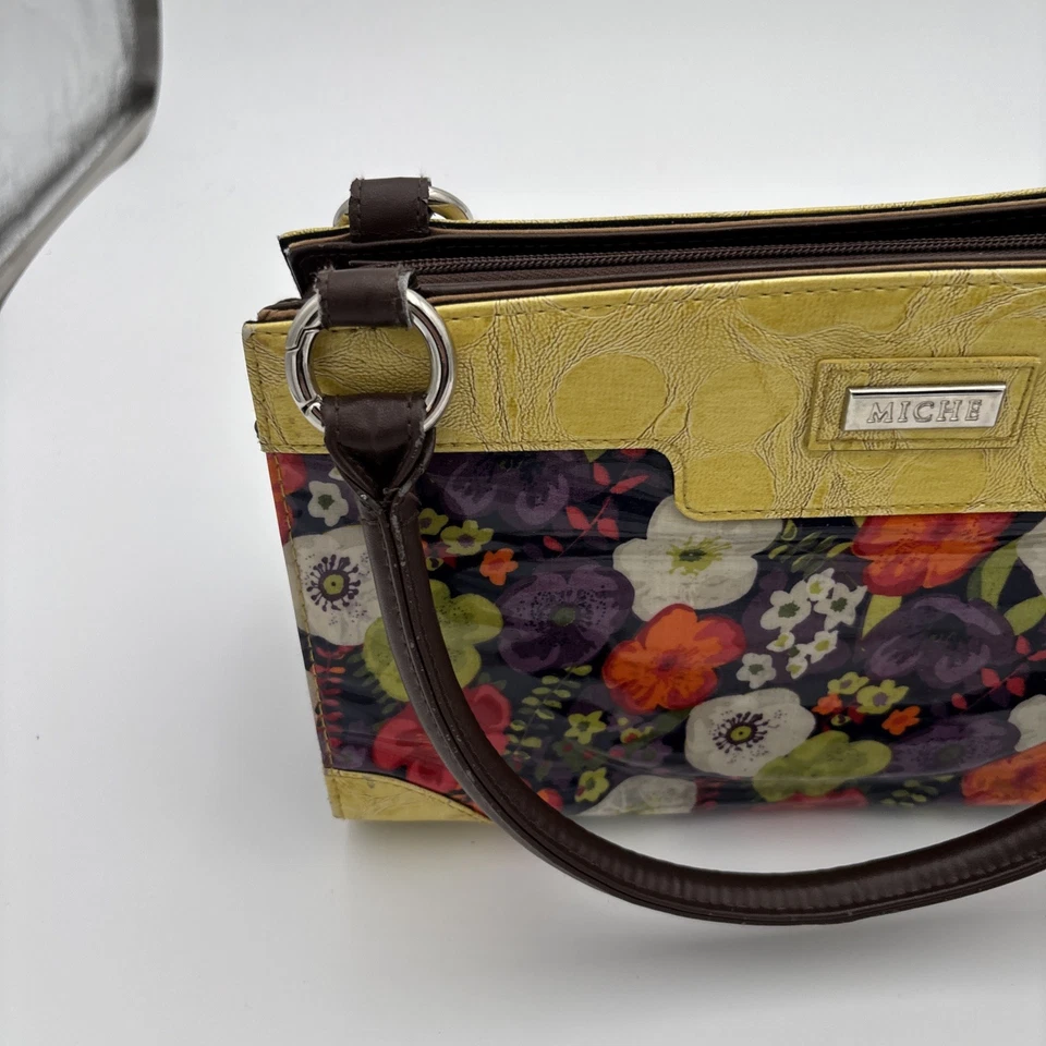 Bolso de Mano Miche Sabrina Estampado Floral y Borde Amarillo Imitación Cuero Foto 4 de 4