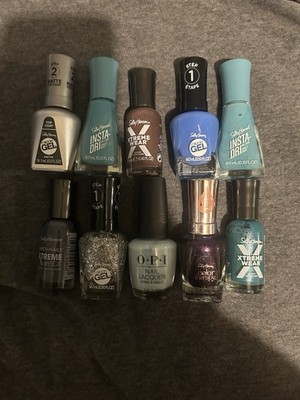 Sally Hansen & OPI Nail Polish & Top Coat Lot Insta-Dri Xtreme Wear Miracle Gel