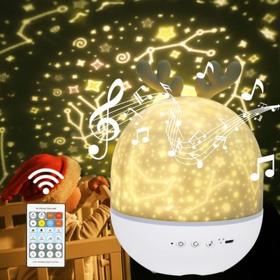 Sternenhimmel Projektor 360° Kinder Lampe Musik LED Nachtlicht + Fernbedienung