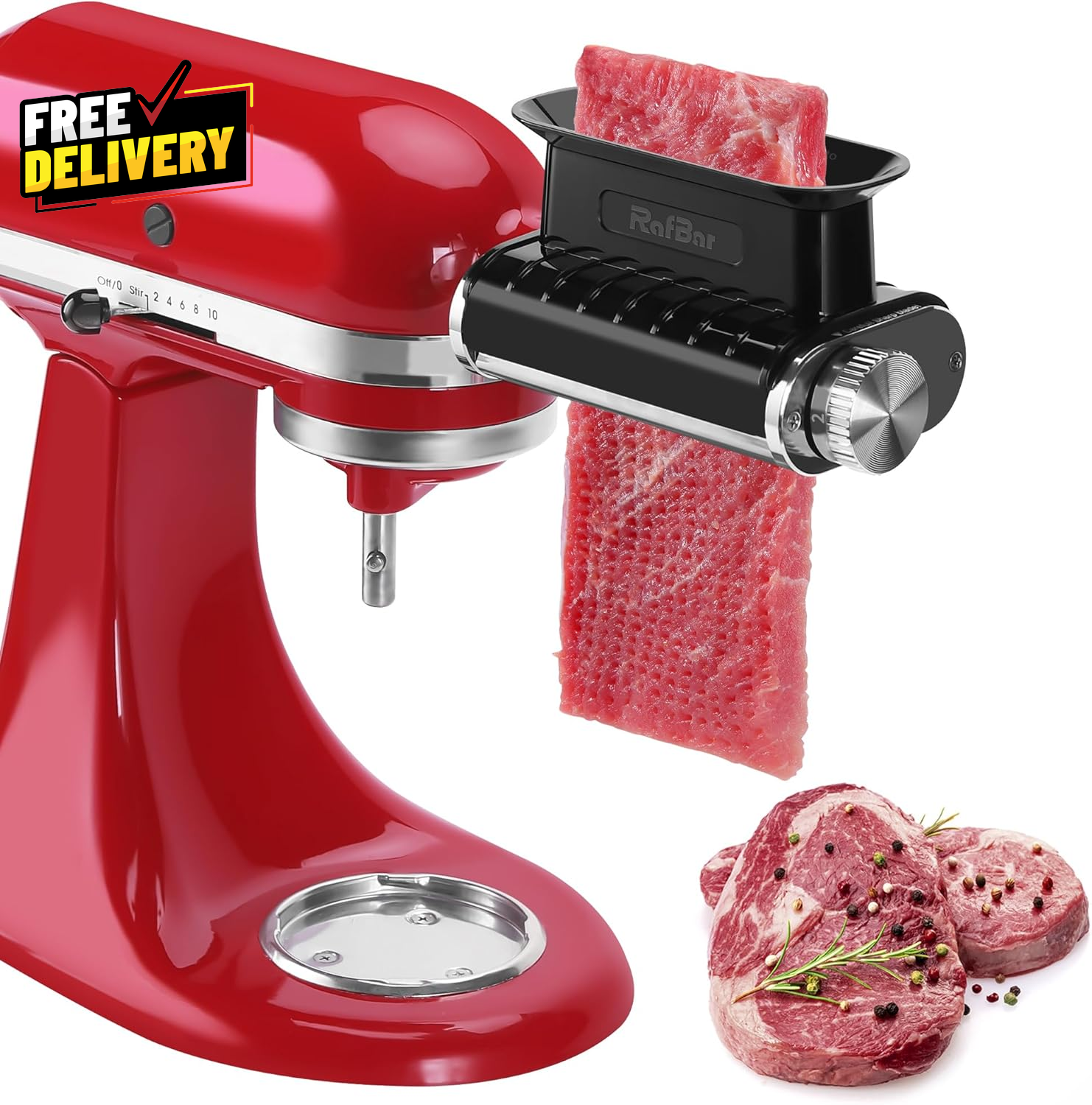 Adjustable Thickness Meat Tenderizer Attachment for Kitchenaid Stand Mixers M...