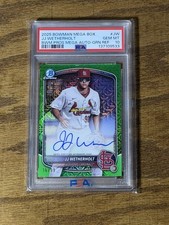 2025 Bowman Mega JJ Wetherholt Green Mojo Refractor PSA 10 Auto /99 BMA-JW
