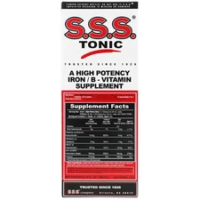 SSS Tonic High Potency Iron & B Vitamin Supplement Blood Support Liquid 10 oz
