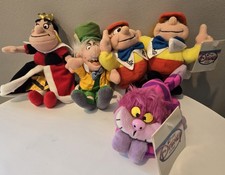 Vtg Disney Store Alice In Wonderland Mini Bean Bag Lot of 5 NWT Cheshire Queen