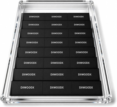 24 Pack Modular Card Risers for Display Cases  Black Acrylic Display Stand
