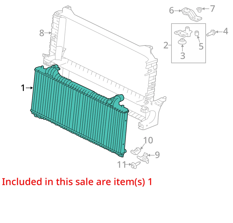 2017 Jaguar XE 2.0L Radiator 61K OEM LKQ Foto 4 de 4