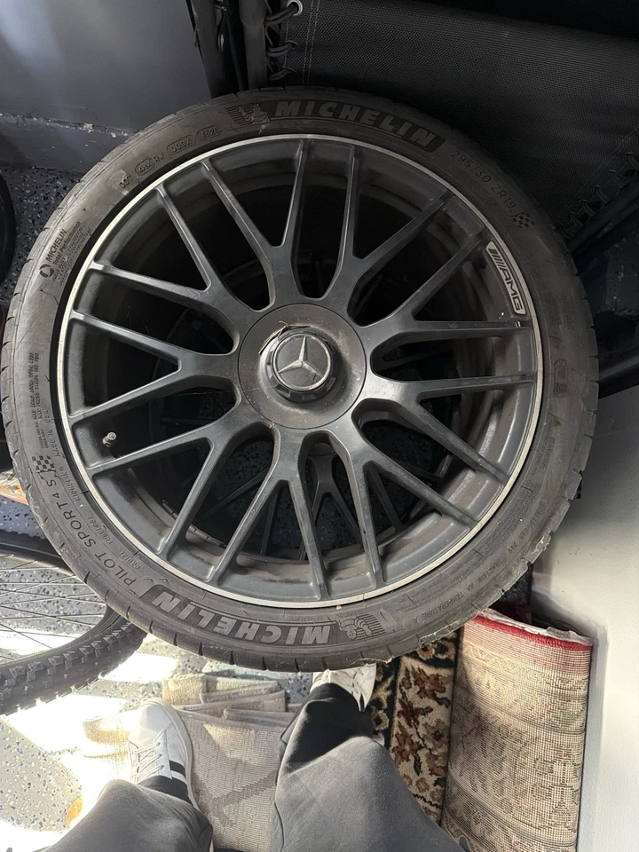 19” Mercedes Benz AMG C63 S C63S C 63 W205 Black Wheels Rims Stock Factory OEM - Image 2 of 2