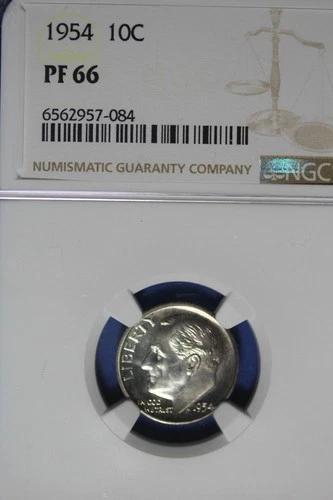 1954 NGC 10C PF66 ROOSEVELT DIME #B50924