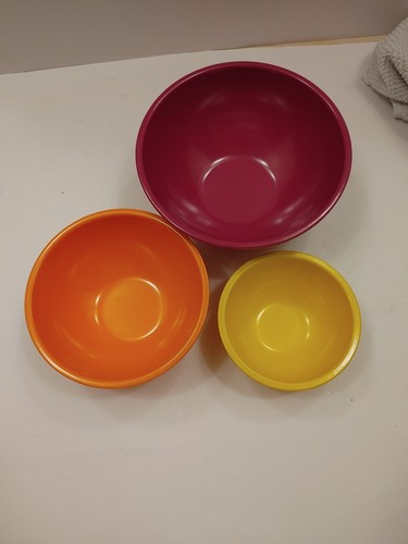 Oggi Ciotole Nidificazione Miscelazione Set 6 Colori Arcobaleno Melamina Plastica Cucina - Foto 2 di 7
