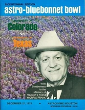 Texas Football Program Astro Dome Bluebonnet Bowl UT Austin  vs Colorado 1975