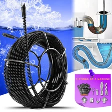 50 Ft Drain Auger Plumbing Snake Clog Cable 5/8 In.Sewer Pipe Cleaner Durable
