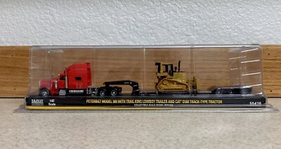 NIB Norscot Peterbilt Model 389 w/ Trail King Lowboy Trailer & Cat D5M Tractor