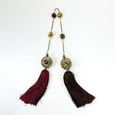 Retired Katherine's Collection Jewel Metal Chain Link w/ Tassels Ornament 14in A