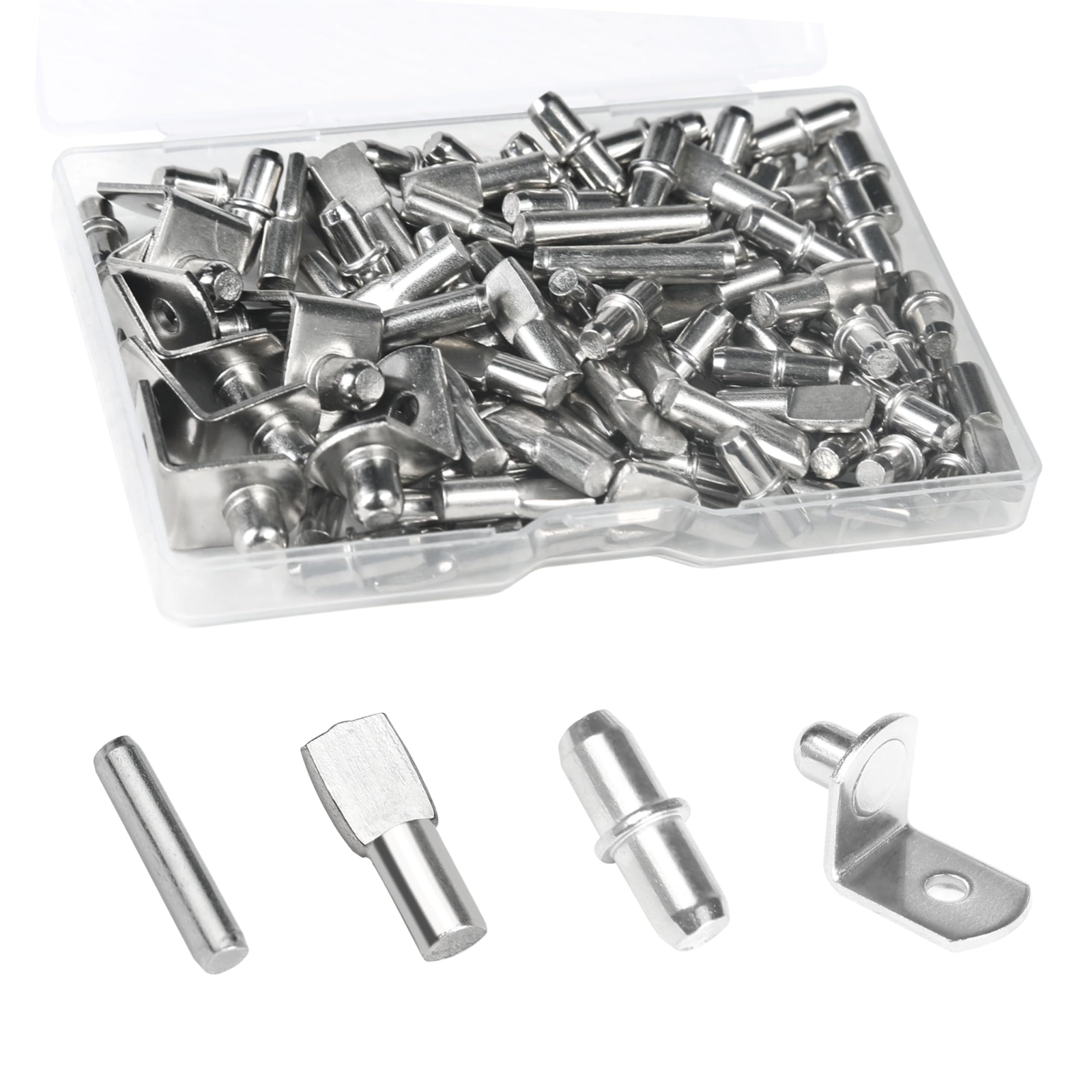 108Pcs Nickel Plated Shelf Support Pins Kit for Cabinet Shelves & Furniture Hardware-image