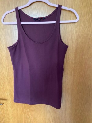 Tom Tailor Damen Top in bordeaux schwarz Gr. M