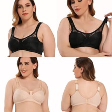 Smooth Wireless Full Coverage Bra Wide Strap Minimizer Plus Size 34-56 ABCDEFGH