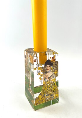 Glas Kerzenständer Gustave Klimt Goebel Portrait Frau Adele Bloch Bauer Geschenk