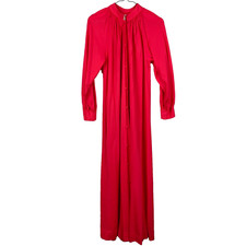 Vintage Deena California Dark Pink Nylon Button Robe Nightgown Size Small