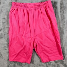 Vintage 1990s Hot Pink Miss Juli Womens Elastic Waist Spandex Aerobic Shorts S