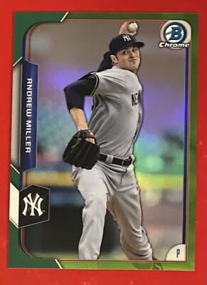 2015 Bowman Chrome Green Refractor /99 Andrew Miller #65 New York Yankees