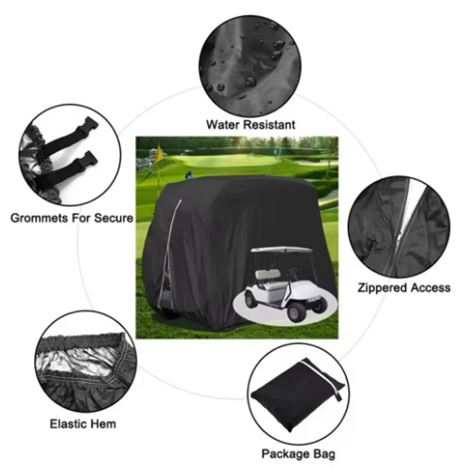 Cubierta de carro 4 pasajeros 210D impermeable sol exterior para EZ Go Express L4 L6 S4 S6 Foto 4 de 4