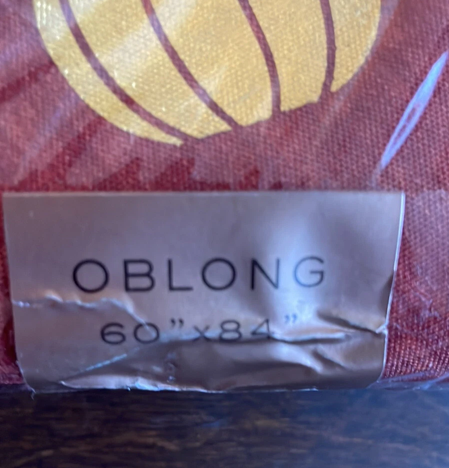 Nicole Miller Tablecloth 60”x 84” & 6 Napkin Set Fall Pumpkin Rust Gold - Image 3 of 4