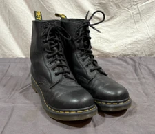 Dr Martens Soft Black Leather 8-Hole AirWair Combat Boots US Women's 9 EU 41