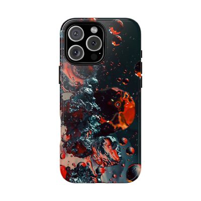 Phone Ink - iPhone | Galaxy | Pixel Case - Black Red Abstract Liquid Drops