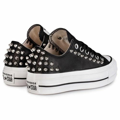 CONVERSE Chuck Taylor All Star Platform Clean Leather Low-Top borchie pelle  | eBay