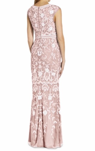 Adrianna Papell Womens BEADED MERMAID GOWN Dusted Petal Size 2 - Picture 15 of 15