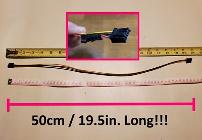 19.5'' 50cm Floppy Drive Power Cable Female-Female BERG/SP4 Straight Through