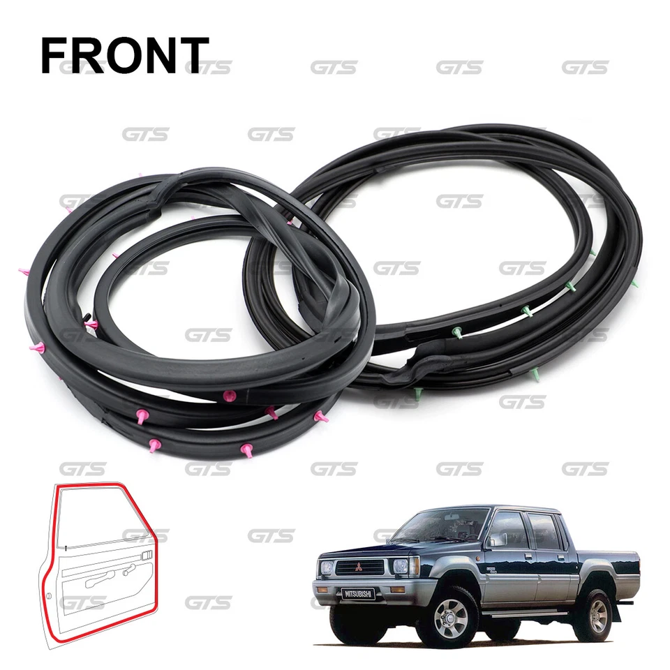 Fits Mitsubishi Mighty Max L200 1989 '95 Front Weatherstrip Door Rubber Seal - Image 3 of 4