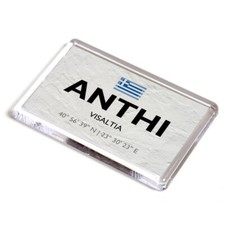 FRIDGE MAGNET - Anthi - Visaltia - Greece - Lat/Long
