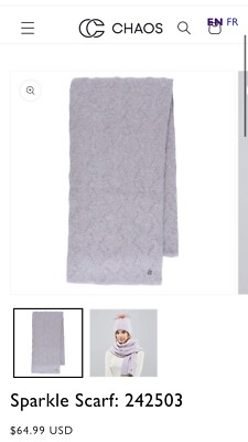 Chaos Sparkle Pom Hat Beanie & Scarf Set Cashmere Feel Women's
