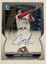 2023 Bowman Chrome Gabriel Martinez Base Auto & Aqua Lunar Crater Refractor /125