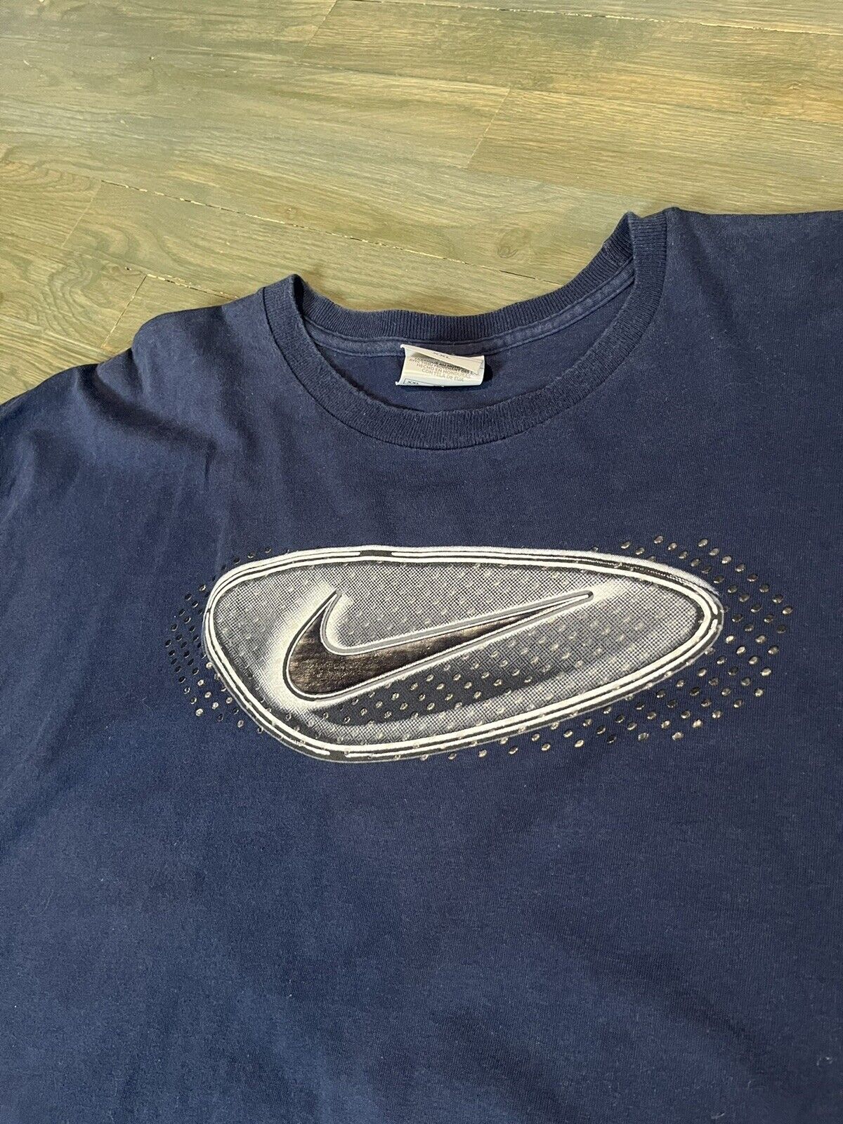 Vintage Nike Embossed Swoosh Carolina Blue T Shirt (Size XXL