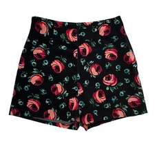 Vintage 90s Esprit Velvet Rose Floral High Waisted Shorts