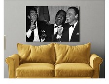 Dean Martin, Sammy Davis Jr. And Frank Sinatra Laughing  Canvas Wall Art 