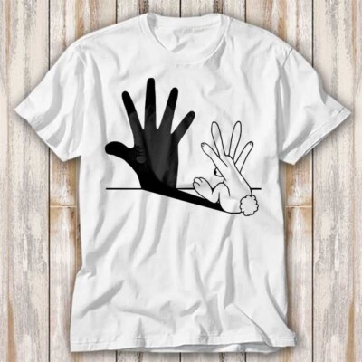 Rabbit Hand Shadow T-Shirt Bestseller Top Tee Unisex 4090