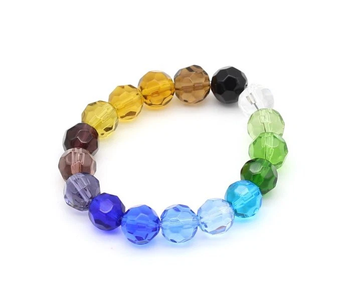 MARKENLOS 10 Stk. Kristall Glasperlen 10mm rund facettiert Glasschliff Perle Kristallperle