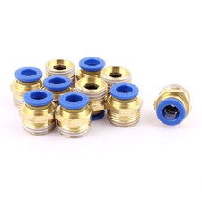 10 Pcs PC10-04 10mm Tube to 1/2 BSP Thread Push in Quick Connect Fittings