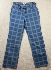 BP Be Responsible Women's Jeans Straight Plaid Size 27 (Actual 26.5x29) Mid Rise