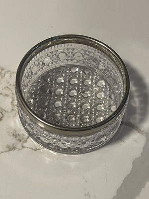 Antique 1930s Crystal Glass Formal Centerpiece Bowl Dish