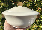 france RAYNAUD & CO COVERED CASSEROLE vegetable serve bowl ART DECO gold LIMOGES — photo 3
