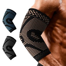 2 Pack Elbow Brace Compression Sleeve Wrap Pads for Tendonitis Arthritis, M