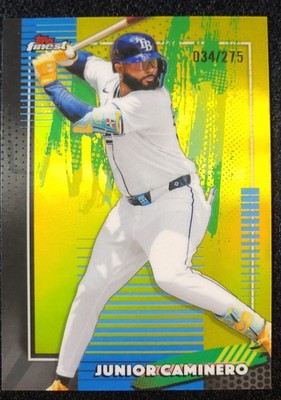 2026 Topps Finest Junior Caminero Yellow Gold /275 Uncommon Rays #190 Refractor