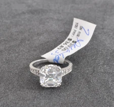 Diamonique 6.00 cttw Asscher Cut Ring, Sterling Size 7