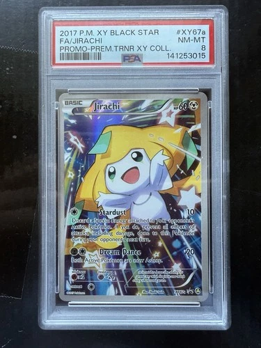 2017 Pokemon Black Star Jirachi Full Art XY67a XY Promos NM-MT PSA 8
